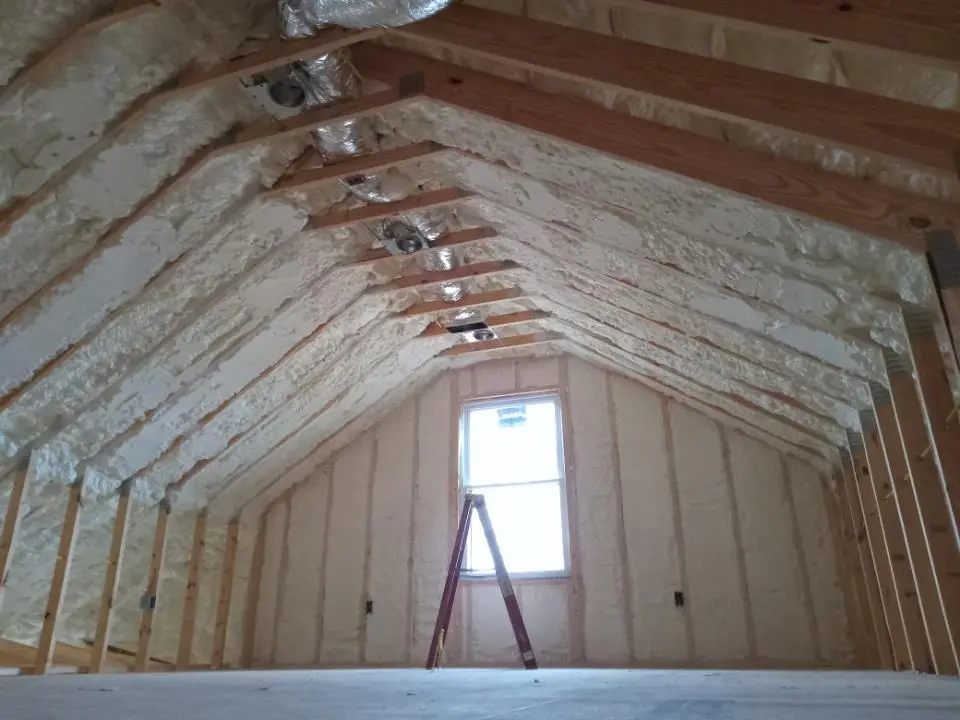 Spray foam roofing application for Crawl Space Insulation project in Urbandale